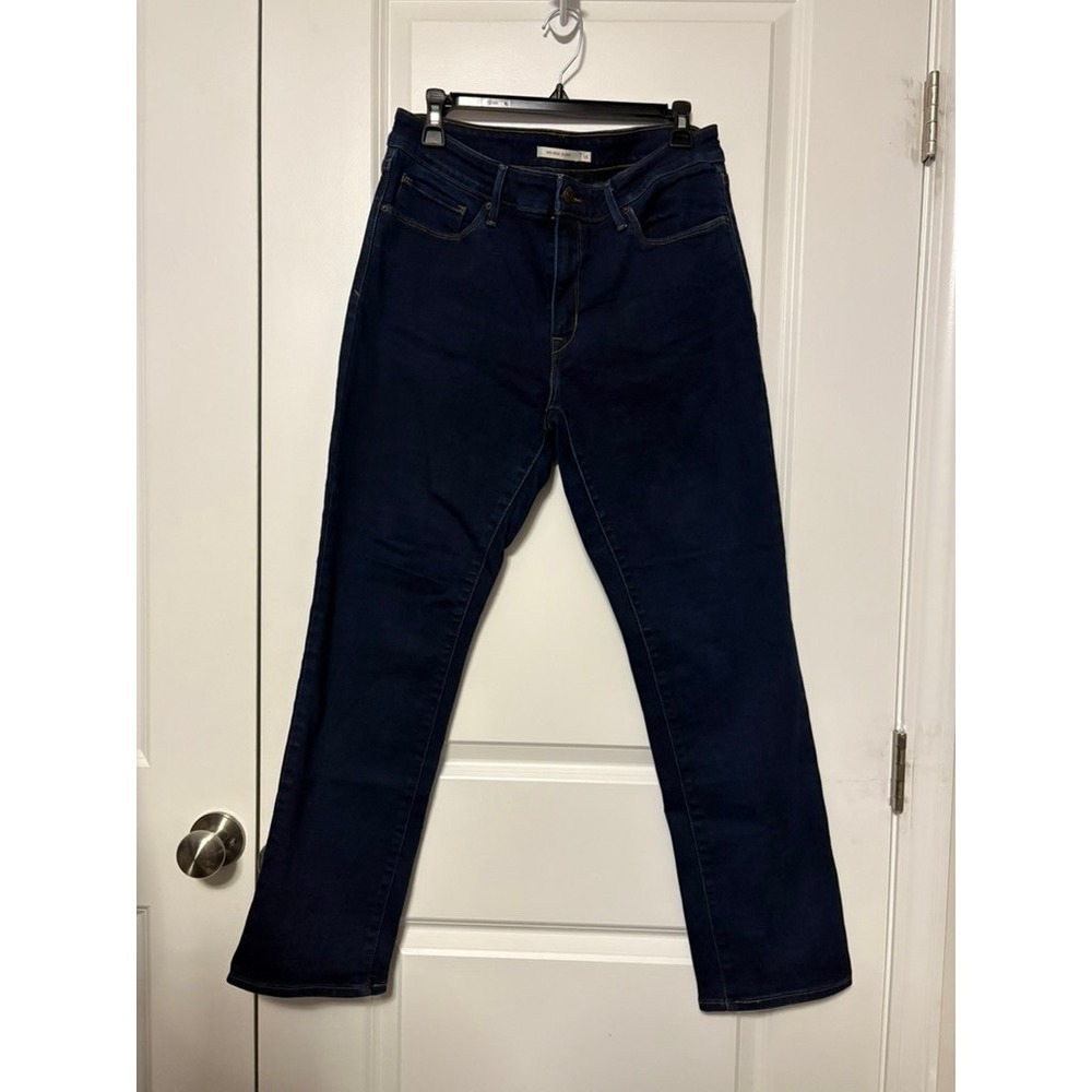Levis Mid Rise Skinny Jeans Dark Indigo Wash Women Size 14 Denim Pants